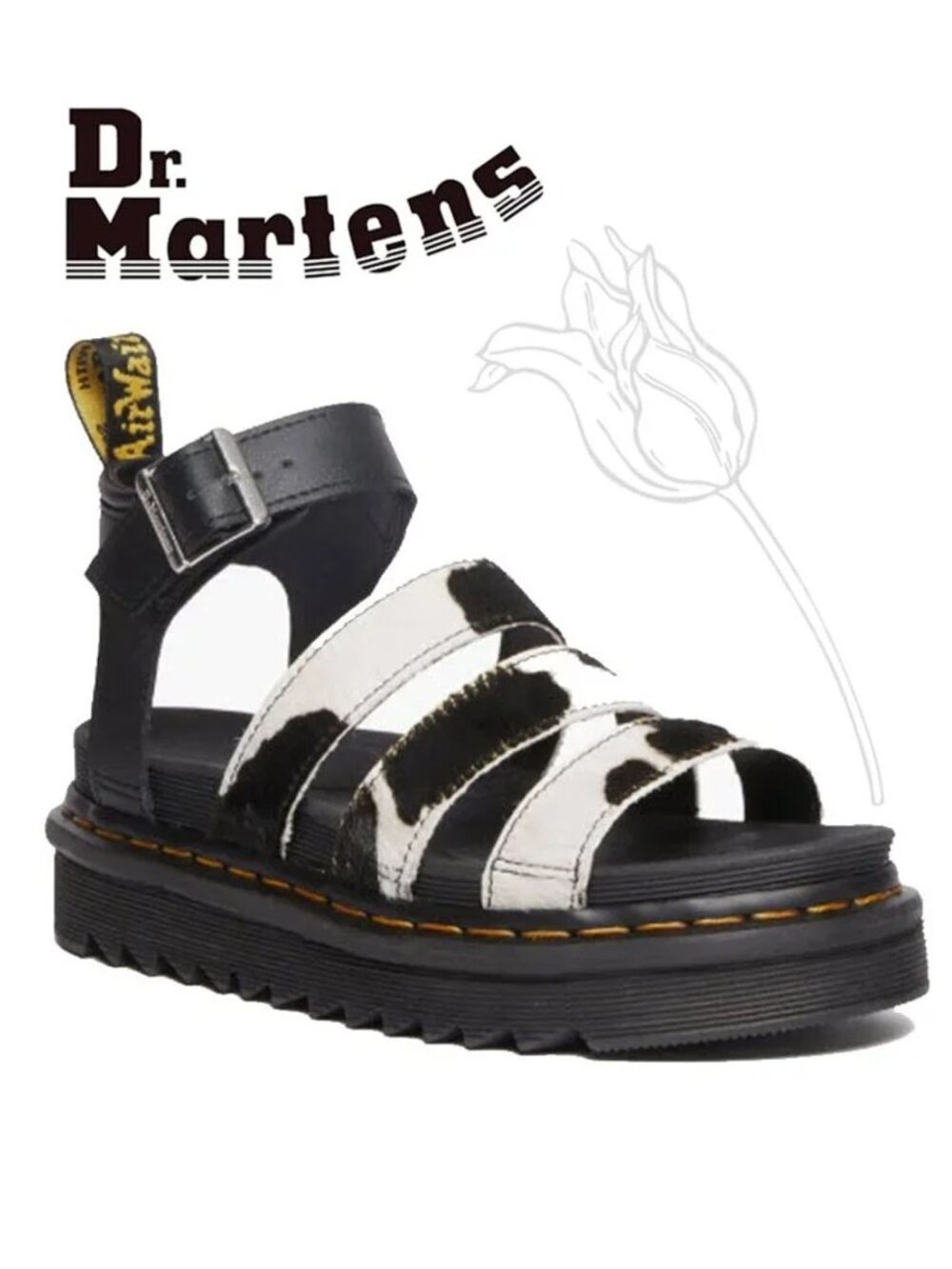 Dr. Martins Blaire Genuine Calf Hair Sandals